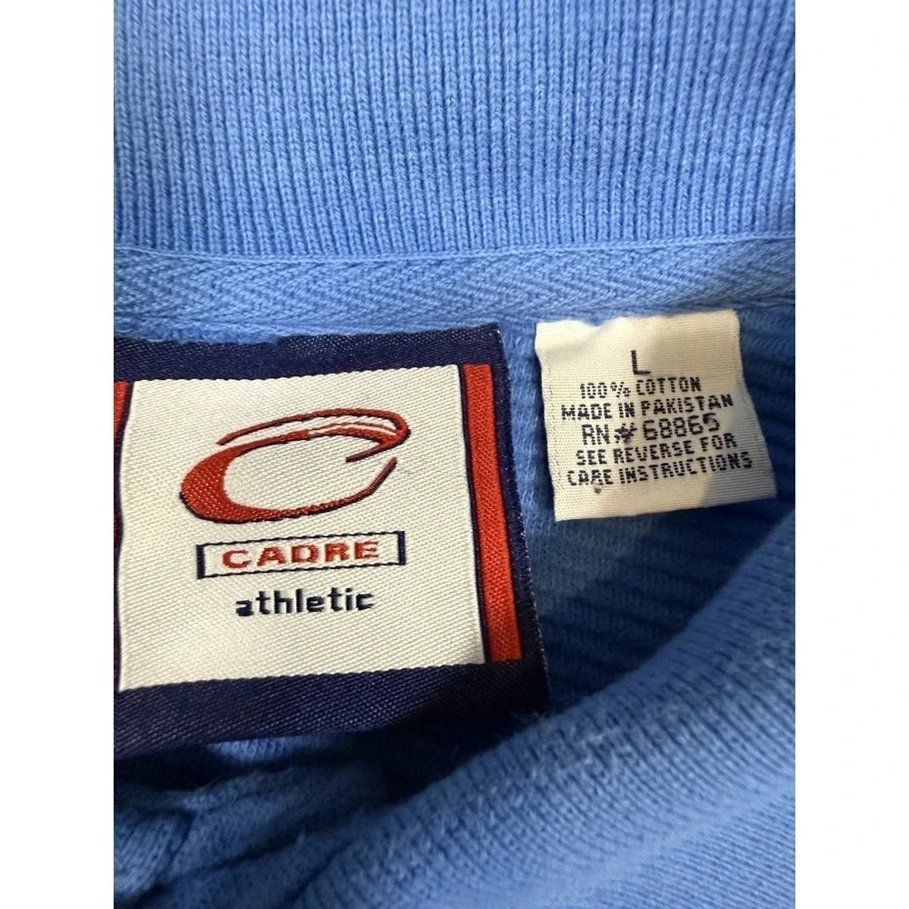 Vintage UNC Tar Heels Polo Mens Large Carolina Blue Striped Sleeve